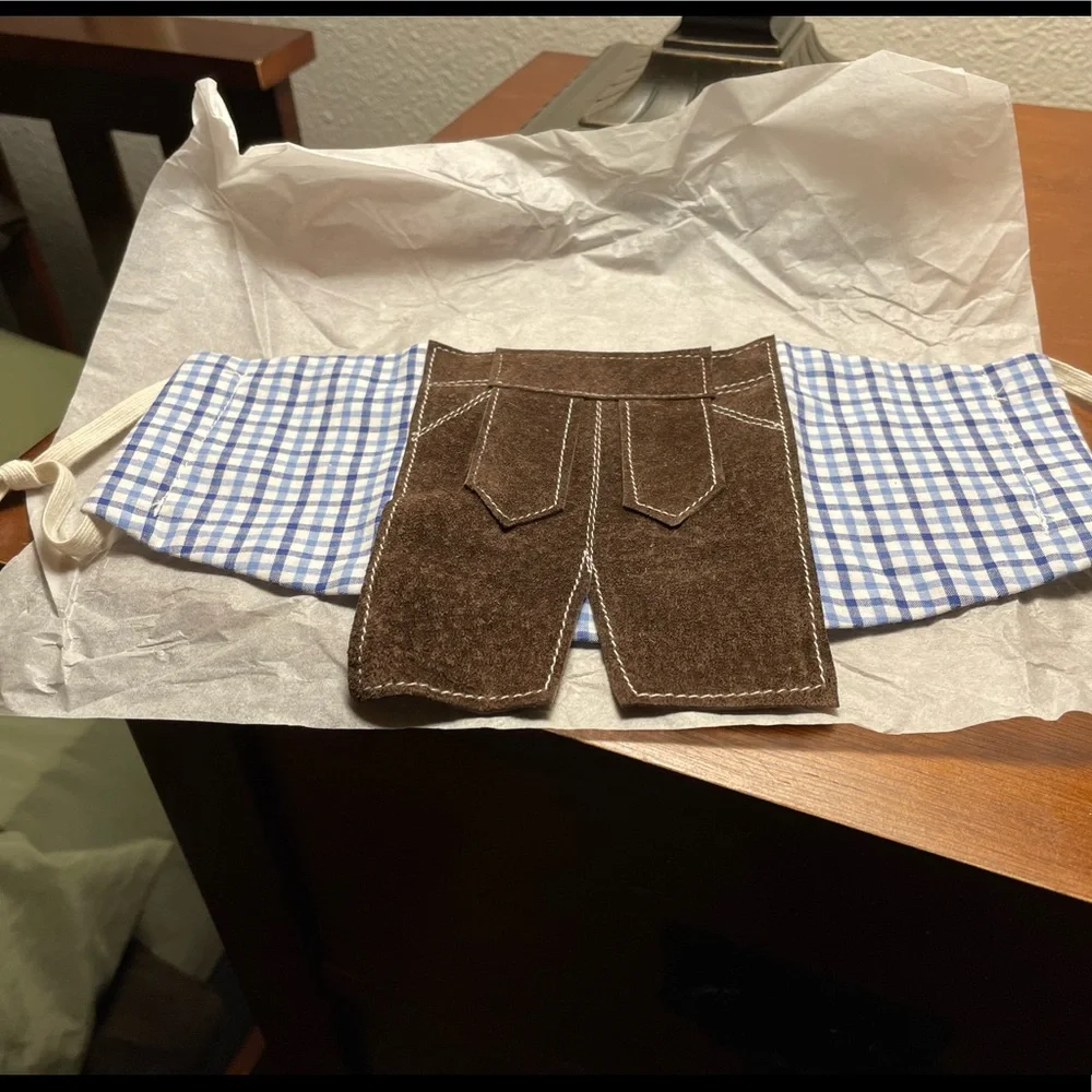 NWOT Handmade Lederhosen face mask. Made for Oktoberfest Mount Angel OR by nuns